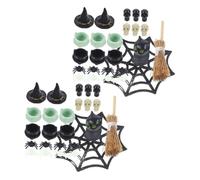 Cabilock 2 Juegos Conjunto Adornos Miniatura de Halloween Decoraciones DIY de Plástico para Micro y Casas de Muñecas para Fiestas y Decoración