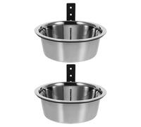 Cabilock 2 Juegos de Cuencos Elevados para Perros de 8 Pulgadas, Comedero Colgante de Acero Inoxidable para Pared, Soporte Cómodo y Duradero para Alimentación en Hogar y Clínica