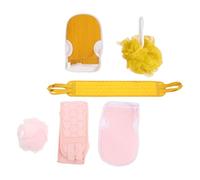Cabilock 2 Juegos de Esponjas de Baño Exfoliantes 6 Piezas Guantes y Cepillo Espalda Toallas Largas para Ducha Suaves y Prácticas Ideales para Eliminar Piel Muerta y Uso Diario