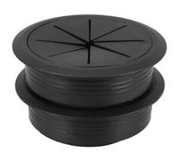 Cabilock 2 Pasacables para Escritorio de Oficina Color Negro, de Plástico Resistente, Diseño Redondo Elegante, Organizador Seguro y Versátil para Gestión de Cables