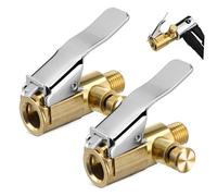 Cabilock 2 Piezas Adaptador de Válvula de Aire para Coche y Moto Boquilla Inflado Neumático de Cobre Resistente Conexión Rápida sin Fugas para Inflador de Ruedas