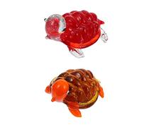 Cabilock 2 Piezas Adorno Decorativo de Tortuga de Vidrio para Acuarios y Peceras Ornamentación Vivid para Decorar Escritorio Accesorios de Acuario Simulados