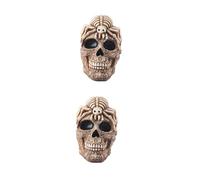 Cabilock 2 Piezas Adornos de Calavera Decoraciones máscara de Esqueleto decoración Halloween decoración de Halloween Adorno Decorativo de Calavera decoración Decorativa del cráneo Resina
