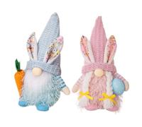 Cabilock 2 Piezas Adornos de Pascua GNOME de Peluche con Orejas de Decoraciones de Pascua Creativas Muñecos Faceless Hogar y Oficina