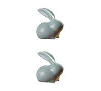 Cabilock 2 Piezas Adornos Decorativos De Conejo Escultura Urna De Perro Divertido Estatua Estatuilla De Conejito De Mesa Relleno Pequeña Urna Adornos De Liebre Artes Felpa Cerámica