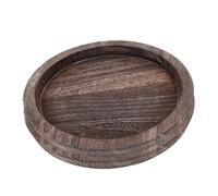 Cabilock 2 Piezas Bandeja Redonda de Madera Natural para Servir Aperitivos Desayuno Cama Decoración Rústica para Cocina y Comedor