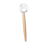 Cabilock 2 piezas Batidor Danés para Masa de Pan con Mango de Madera Inoxidable Flexible y Duradero Herramienta Manual para y Hornear Cocina Reutilizable