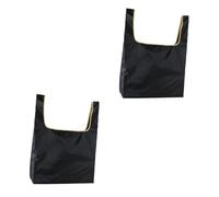 Cabilock 2 Piezas Bolsa De Compras Bolsa De Asas Pequeña Bolsa De Compras Bolsa Más Bolsa De Malla Bolso De Mano Bolsas Plegable Bolsa De Lona con Cordón Black