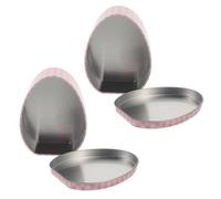 Cabilock 2 Piezas Caja de Dulces para Fiestas de Pascua 2 Piezas, Estuche de Hierro Plano Forma de Huevo y Diseño de Conejo, Tamaño Pequeño, Soporte Portátil para Galletas y Decoración