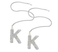 Cabilock 2 Piezas Colgantes de Letra K con Cristal Artificial para Interior de Coche Adornos Brillantes para Espejo Retrovisor Accesorios Automovilísticos para Mujeres Decoración Resistente