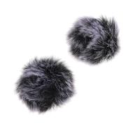 Cabilock 2 piezas Cubierta de Micrófono Anti-salpicaduras de Peluche Funda Protectora Suave para Micrófono de Unidades Negro y Blanco Reduce Ruido y Protege contra Polvo y Viento