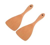 Cabilock 2 Piezas Cuchara de Arroz de Madera de Boj con Mango Grueso Resistente al Calor Espátula Multifuncional para Cocina Compatible con Ollas Arroceras para Servir Puré y Ensaladas