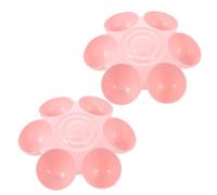 Cabilock 2 Piezas Cuenco para Perros de Seis Divisiones, Plástico Rosa, | Forma Floral, Superficie Lisa, Uso Cómodo, Seguro para Mascota, Apto para Agua y Comida, Interior