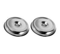 Cabilock 2 Piezas Cúpula De Acero Inoxidable para Bistec, Tapa Circular para Platos, Cúpula para Derretir Queso, Cubierta para Cocina Y Barbacoa, 20Cm