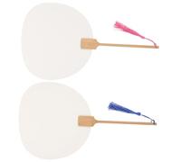 Cabilock 2 Piezas de Abanicos de Pintura Hechos a Mano Abanicos de Pintura con Pincel Semichino Borlas de al Azar Divertidos Materiales para Abanicos de Dibujo para Niños Y Niñas