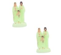 Cabilock 2 Piezas De Adornos De Jesús Imagen De Comunión para Niñas Estatuas De Natividad Flexibles Estatua De La Virgen del Coche para El Hogar Estatuilla Católica Santa