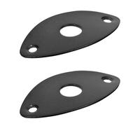 Cabilock 2 Piezas de Placa de Conexión para Guitarra Eléctrica Placa Deflectora Negra de Aleación de Zinc para Conector de Corriente Accesorio de Recambio para Jack de Guitarra