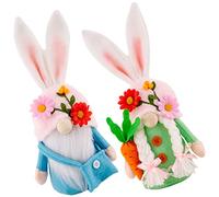 Cabilock 2 Piezas Decoración de Pascua Duendes Conejos Muñecos para Mesa Adornos de Conejo para Hogar Primavera