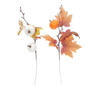 Cabilock 2 Piezas Decoraciones navideñas Hojas de otoño Artificiales decoración de Calabaza Caer Super Humor Thanksgiving Decorations Hoja de Arce Falsa Rama de Calabaza Naranja el plastico