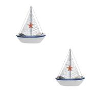 Cabilock 2 Piezas Delicado Bote de Juguete Azul Rosa Mini decoración Modelo náutico decoración náutica Decoración Chic embarcaciones de Madera Adorno de mediterráneo