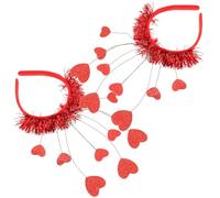 Cabilock 2 Piezas Diademas de Corazón Rojas para Adulto Accesorios de Metal Duraderos para San Valentín Bodas y Fiestas Diseño de Corazones Brillantes Adornos de Pelo Festivos