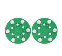 Cabilock 2 Piezas Disco de Hockey sobre Patines Verde Ligero y Anti-Rebote Diseño de 6 Bolas para Entrenamiento y Práctica en Entrada y Exteriores