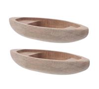 Cabilock 2 Piezas en Miniatura de Madera decoración náutica Bote Decorativo Herramientas de Mano Decoración de Mesa Mini Maceta maqueta de de Madera Adornos de Light Brown