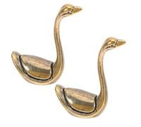 Cabilock 2 Piezas Escultura de Cisne de Latón Decorativa Detalles Impresionantes, Estilo Minimalista y Elegante para Oficina, Cafetería Vintage o Decoración del Hogar