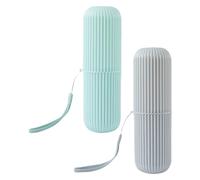 Cabilock 2 Piezas Estuche de Viaje Portátil para Cepillo de Dientes y Pasta Dental, Ligero y Resistente al Agua, Adecuado para Camping y Escuela, Material PP Duradero