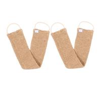 Cabilock 2 piezas Exfoliante Corporal Doble Cara Cinturón de Baño de Yute y Ramio Depurador de Espalda Portátil para Limpieza Profunda y Masaje Adecuado para Tipo de Piel y Alturas