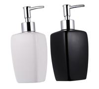 Cabilock 2 Piezas Funda De Tableta Vidrio Presione La Botella Secundaria Dosificador De Lavado De Manos Botella De Almacenamiento De Champú Cerámica Botella De