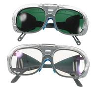 Cabilock 2 Piezas Gafas de Soldadura con Protección Ocular Profesional Lentes Doble para Soldadura Eléctrica y Corte Gafas de Seguridad Ligeras y