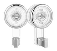 Cabilock 2 Piezas Ganchos de Ducha de Succión de Ganchos Transparentes Sin Taladro para Baño Cocina y Organización de Paredes Soporte y para Toallas Llaves y Decoraciones