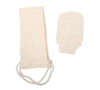 Cabilock 2 piezas Guantes Exfoliantes de Sisal para Ducha Set Tira Larga para Espalda Limpieza Profunda y Suave para Hombres y Mujeres Color Beige Natural