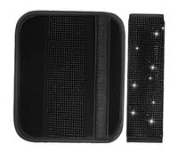 Cabilock 2 Piezas hombreras llave Hombro cubiertas de la correa automotor Suave azul accesorios para automóviles almohadilla Cubrir cojín para mujer relleno taladrar Black