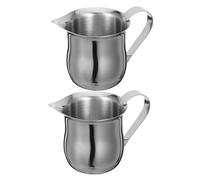 Cabilock 2 Piezas Jarras Inoxidable para Espumar Leche Jarra Moderna para Latte y Espresso Fácil Limpieza y Extractor de para Uso Personal Casa y Oficina