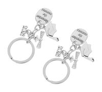 Cabilock 2 Piezas Llavero de Graduación de Aleación de Zinc Color Plata Forma de Libro, Recuerdo Duradero y Multipropósito para Temporada de Graduación y Eventos Obsequios