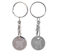 Cabilock 2 Piezas Llavero de Supermercado de Acero Inoxidable Estilo Clásico Token para Carrito Compra, Práctico y Portátil para Carritos de Compras