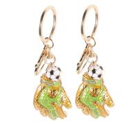 Cabilock 2 piezas Llavero Guante de Portero Fútbol Decorativo para Mochila y Llaves Colgante Resistente y Elegante Color Dorado
