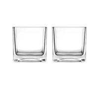 Cabilock 2 Piezas macetero Cuadrado de Cristal contenedores hidropónicos Cuadrados florero sujetavelas Recipiente de Cristal de Flores Recipiente de Vidrio para Plantas Mini