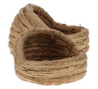 Cabilock 2 Piezas Nido para Gallinas Tejido de Paja Natural 15 Cm Cama para Dormir Gallinero Pequeña Caseta Ponedero Invierno Verano para Mascotas Pequeñas