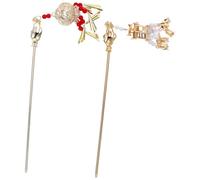 Cabilock 2 Piezas Palillos Pelo de Aleación Estilo Vintage Borla Hanfu Palillos Pelo Carácter de Bendición para Uso Bodas y Fiestas