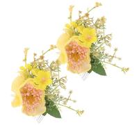 Cabilock 2 Piezas Peinetas Hawaianas Flores Artificiales de Hibisco para Bodas Fiestas Luau y Playa Clip Lateral y Flores de Tela Accesorios Cabello