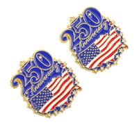 Cabilock 2 Piezas Pin de Solapa Esmaltado Patriótico Bandera Azul para Celebración del 250 Aniversario del Día Independencia Cierre Seguro y Aleación Resistente