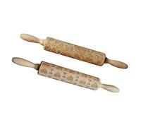 Cabilock 2 Piezas Rodillo Estampado de Madera para Pastelería con Diseño de Rosas y Amor para Hornear Galletas Pasteles y Herramienta Creativa para San Valentín