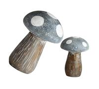 Cabilock 2 Piezas Setas de Resina para Jardín Figuras Decorativas de Hongos Artificiales Color Azul Ornamentación Exterior Interior para Micro Paisajes y Plantas