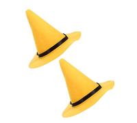 Cabilock 2 Piezas Sombrero Versátil para Bruja Amarillo de Fieltro Halloween Diseño Puntiagudo, Uso Unisex Adecuado para Fiestas Temáticas y Cosplay