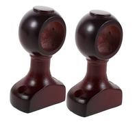 Cabilock 2 Piezas Soportes de Madera para Barra de Cortina con Base Decorativa Montaje Versátil para Dormitorio Salón y Baño Gancho Soporte para Varilla de Cortina