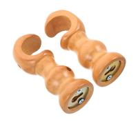 Cabilock 2 Piezas Soportes de Madera para Barra de Cortina Soporte de Varilla Montado Pared Base Sólida para Distribución de Peso Diseño Clásico Romano para Sala Dormitorio y Baño