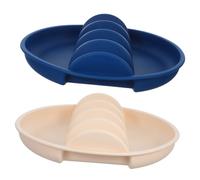 Cabilock 2 Piezas Soportes para Tacos Reutilizables con Divisiones Bandejas de Silicona para Familiar y Preparación de Comidas Platos Antideslizantes para Tortillas Fiesta